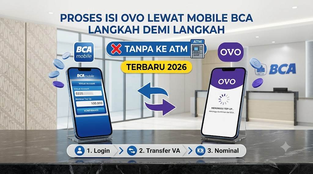 Cara Isi OVO Lewat BCA Mobile Banking Tanpa ke ATM Terbaru 2026