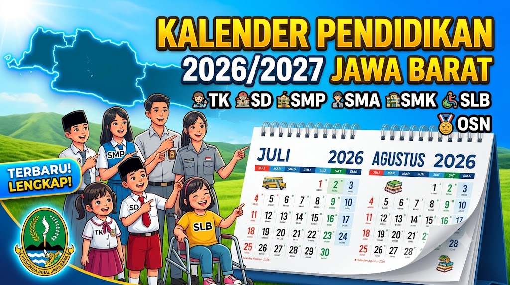 Kalender Pendidikan 2026/2027 Jawa Barat untuk TK, SD, SMP, SMA, SMK, OSN dan SLB