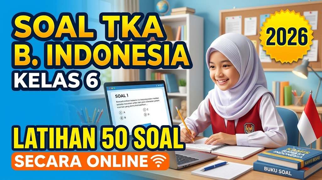 Soal TKA Bahasa Indonesia Kelas 6 2026: Latihan 50 Soal Secara Online