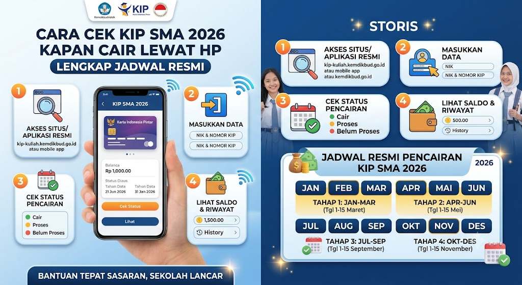 Cara Cek KIP SMA 2026 Kapan Cair Lewat HP Lengkap Jadwal Resmi