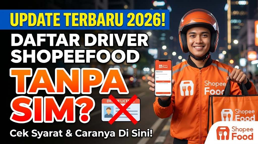 Cara Daftar Driver ShopeeFood Online Tanpa SIM, Cek Syarat Update Terbaru 2026