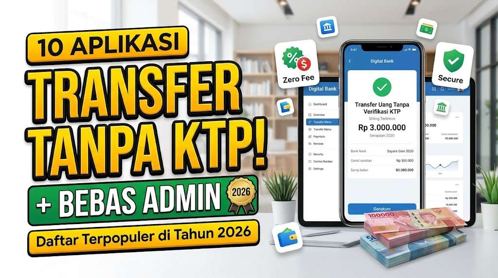 10 Aplikasi Transfer Uang Tanpa Verifikasi KTP dan Biaya Admin di Tahun 2026