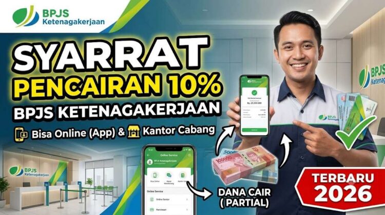 Syarat Pencairan BPJS Ketenagakerjaan 10 Persen di Kantor Cabang Lewat Online 2026